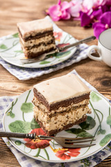 Piece of nutty-coffee cake.