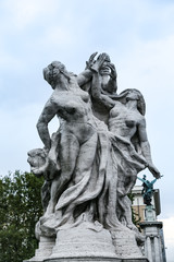 Fototapeta na wymiar Statue in Ponte Vittorio Emanuele II, Rome, Italy