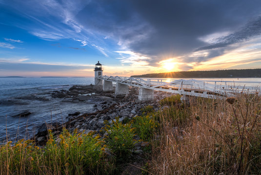 Marshall Point Lighthouse Sunset and Shoreline
