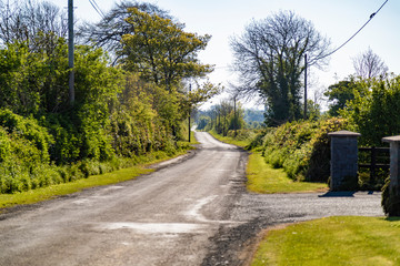 ireland countryside view and road
