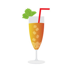 Isolated tropical cocktail image. Vector illustration design