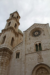 Fototapeta na wymiar facciata e campanile della Cattedrale di Bitetto