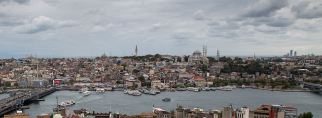 Panoramic view of Istanbul from Galata Tower