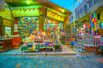 The arabic hookahs in market in Cairo, Egypt