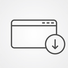 Browser icon vector, outline flat sign, solid pictogram isolated on white. Symbol, logo illustration.