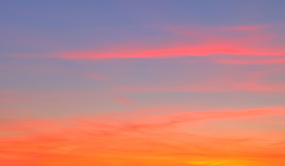 Colorful sky at sunset