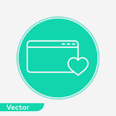 Website icon vector, outline flat sign, solid pictogram isolated on white. Symbol, logo illustration.