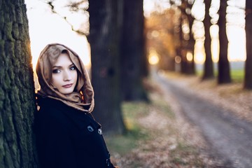 Young sad arabic woman in hijab