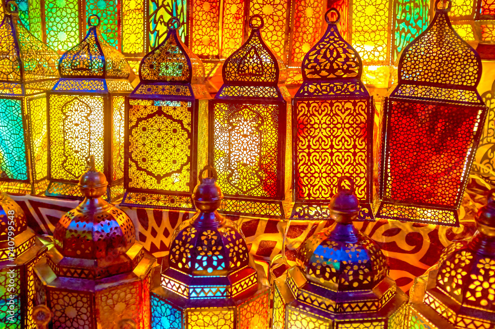 Canvas Prints The handmade carved arabian lamps, Cairo, Egypt