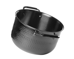 Clean saucepan isolated on white. Modern cookware