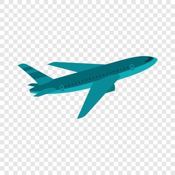 Flying airplane icon. Flat illustration of flying airplane vector icon for web design