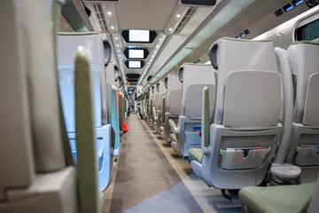 Fast modern comfortable train interior