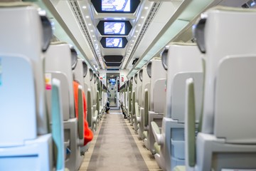 Fast modern comfortable train interior