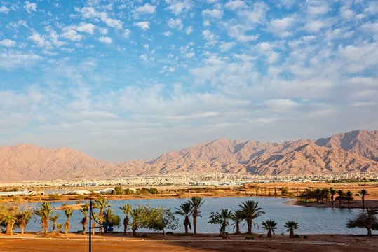View on Jordan Aqaba city from Eilat
