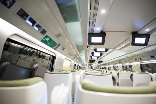 futuristic train interior