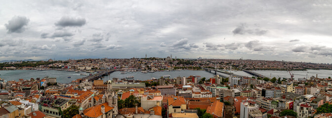 Panoramic view of Istanbul from Galata Tower