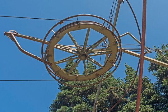 Poma Ski Equipment on a Mountain