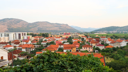 Naklejka na ściany i meble View of Trebinje City in Bosnia and Herzegovina From the Top of the Hill