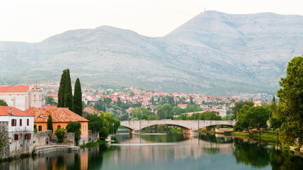 Obraz premium View Over Trebisnjica River Near Old Town in Trebinje, Bosnia and Herzegovina