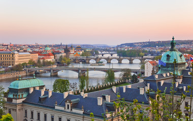 Prague Bridges after sunset