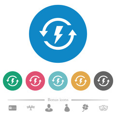 Renewable energy flat round icons