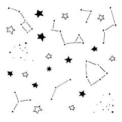 Vector hand drawn constellations