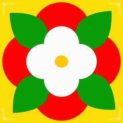 Simple Graphic Illustrations of flower, Tutor Rose