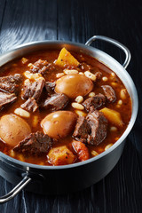 Traditional Jewish Cholent Hamin, top view