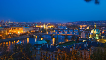 Prague Bridges after sunset