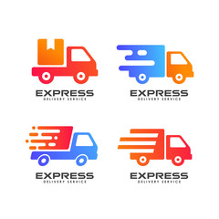 Fototapeta premium courier logo design template. shipment logo design icon vector
