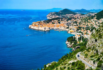 Fototapeta premium Famous view on Old Town Dubrovnik in Dalmatia, Croatia