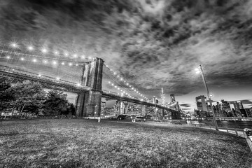 Brooklyn Bridge, night view Brooklyn, NYC.