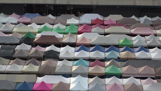 BANGKOK,  THAILAND - CIRCA OCTOBER 2018 : View of RATCHADA ROT FAI NIGHT MARKET.