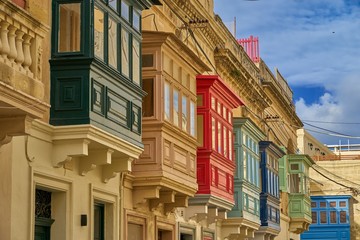 Fototapeta na wymiar Traditional Colourful Maltese Houses