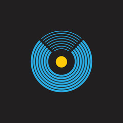 circle motion stripes geometric logo vector