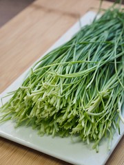 한국의 신선한 야채 부추 