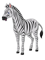 Obraz premium Cute zebra cartoon isolated on white background 
