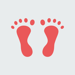 Silhouette icon human footprints