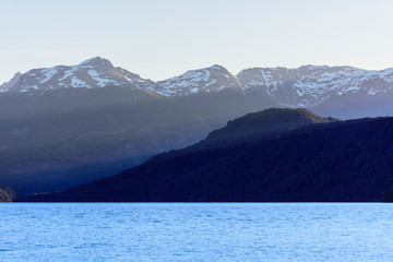 Scenic view of Snow-capped mountains during sunset in Patagonia
