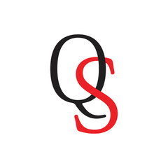 letters qs linked simple logo vector