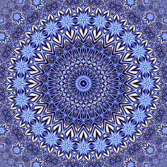 Abstract fractal mandala, computer-generated illustration.