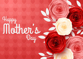 Happy Mother's Day with Hearts background