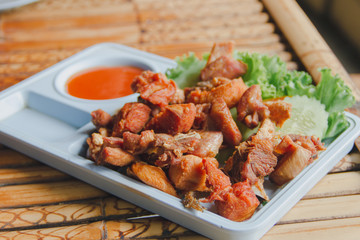 Fried chicken with salt
