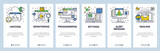 Web site onboarding screens. Computer and internet services, coding. Menu vector banner template for website and mobile app development. Modern design linear art flat illustration.