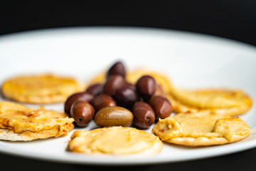 olives and hummus