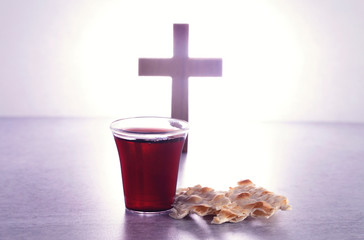 The Holy Communion of the Christian Faith of Wine and Unleavened Bread