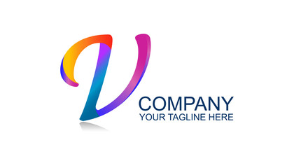 Letter V logo design template with modern style, abstract logo