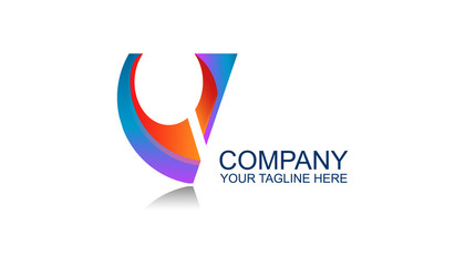 Letter V logo template, creative apps vector illustration