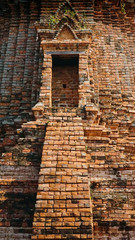 Old door on historic pagoda .  Wat Wor Ra Chet .It old pagoda  landmark at AYUTTAYA THAILAND    