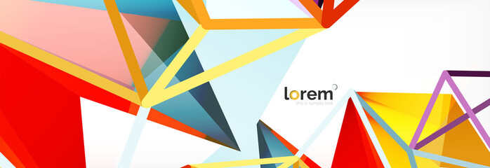 Vector colorful geometric triangle background, crystal banner design